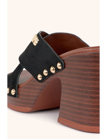 Mules compensées IOLA noir