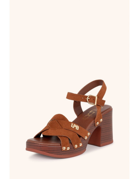 Sandales compensées IDEN camel