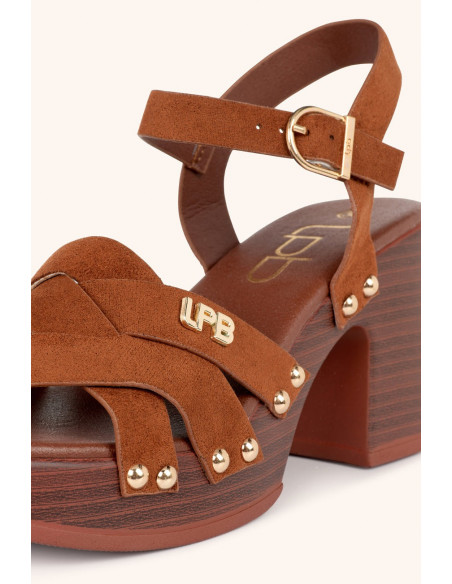 Sandales compensées IDEN camel