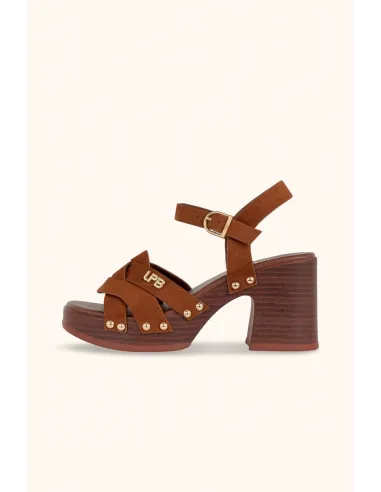 Sandales compensées IDEN camel