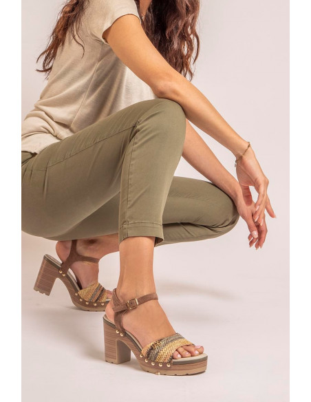 Sandales FABIE beige multico