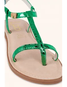 Sandale BULLE vert snake metal 2