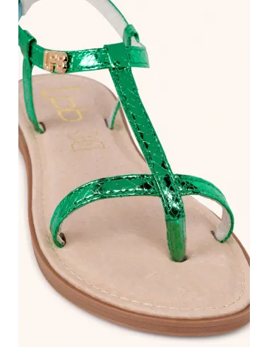 Sandale BULLE vert snake metal