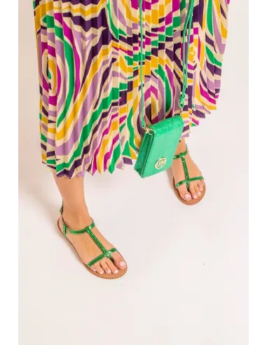 Sandale BULLE vert snake metal