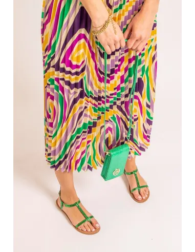 Sandale BULLE vert snake metal