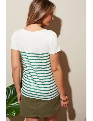 Teeshirt GIULIA, Craie vert