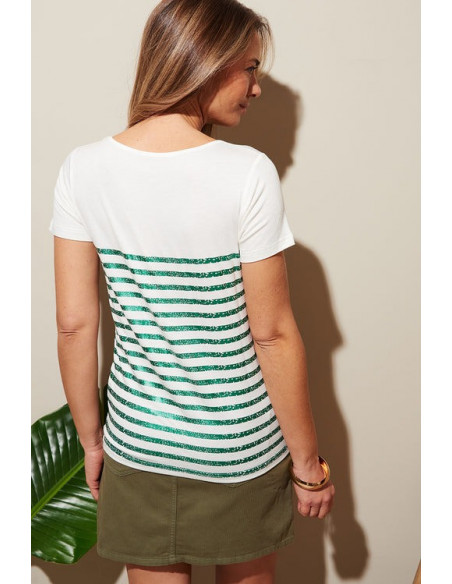 Teeshirt GIULIA, Craie vert