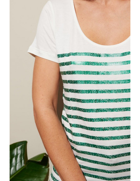Teeshirt GIULIA, Craie vert