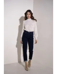 Jean coupe mom, bleu brut, H2719-N-2