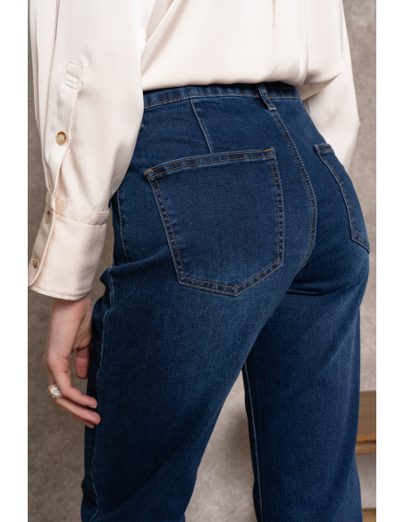 Jean coupe wide, poches rabats casual, H4071