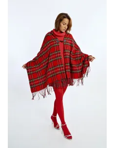 Poncho à carreaux