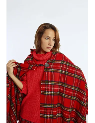 Poncho à carreaux