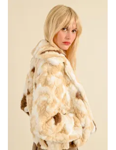 Blouson fourrure court texturé 2