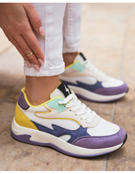 Basket à découpe flamme violette