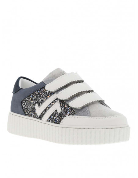 Basket creepers à scratch, bleu