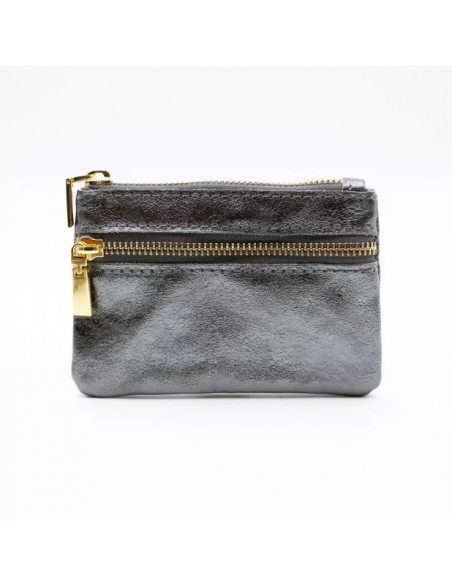 PORTE MONNAIE Irisé Anthracite