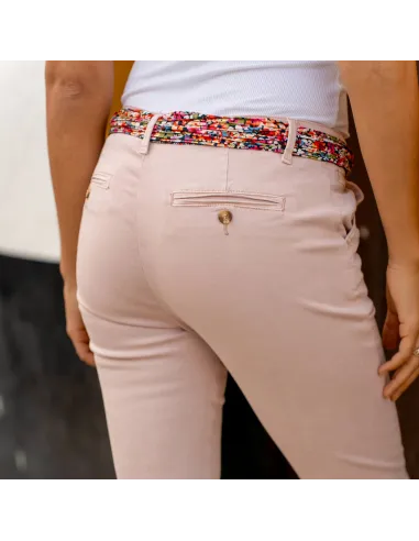 Pantalon chino ONADO, Rose poudré