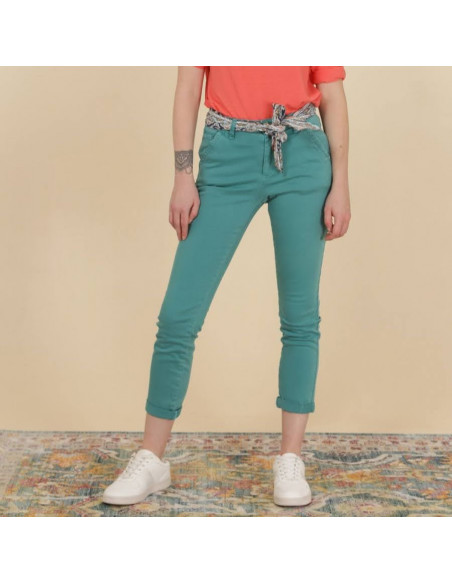 Pantalon chino ONADO, Bleu Lagon