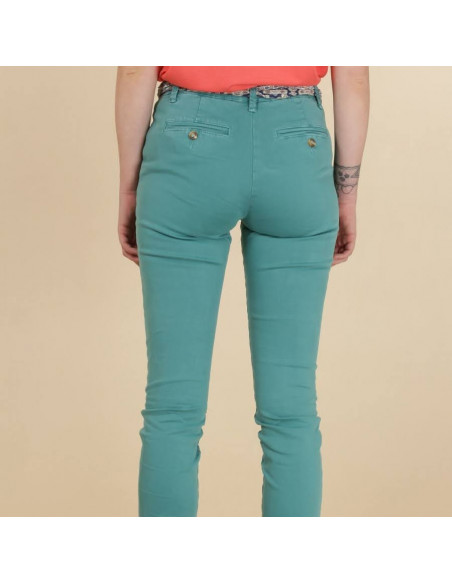 Pantalon chino ONADO, Bleu Lagon