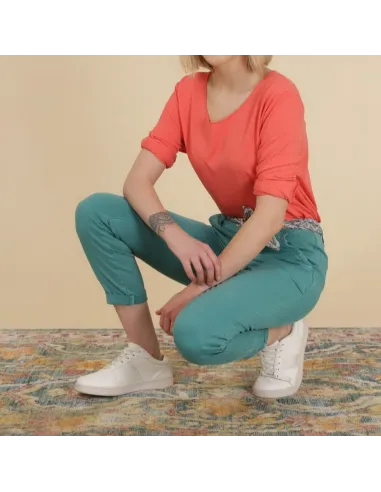 Pantalon chino ONADO, Bleu Lagon