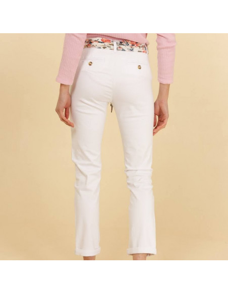Pantalon chino ONADO, Blanc