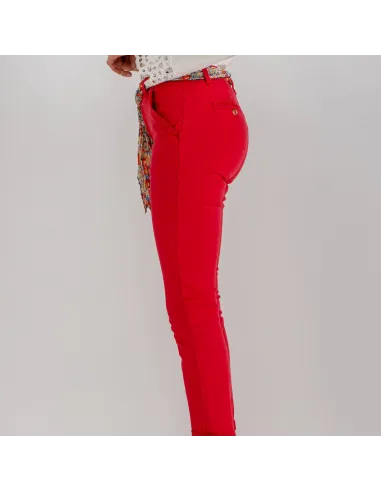 Pantalon chino ONADO, Rouge