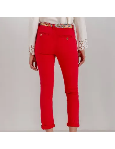 Pantalon chino ONADO, Rouge
