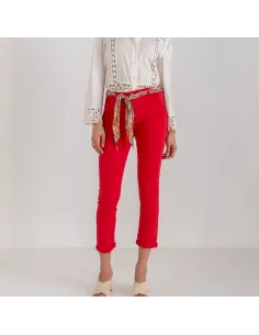 Pantalon chino ONADO, Rouge