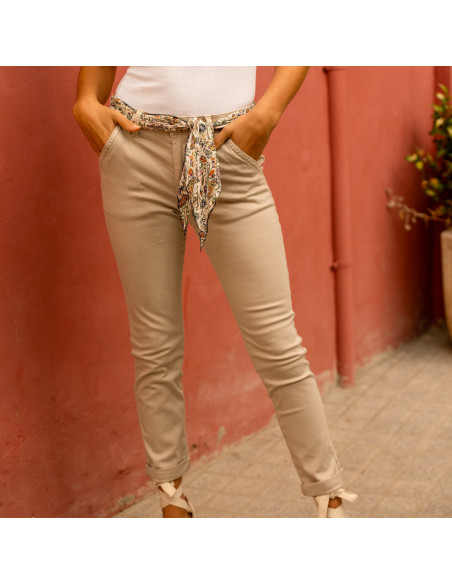 Pantalon chino ONADO, Taupe