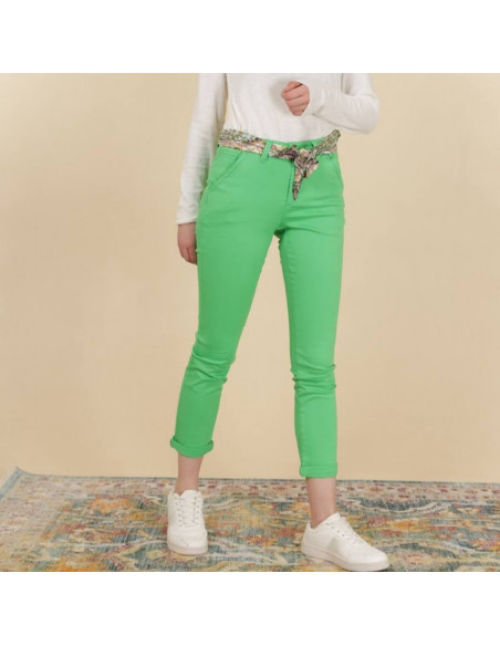 Pantalon chino ONADO, Vert