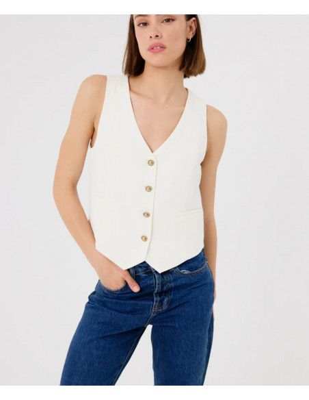 Gilet CHINE, Cream
