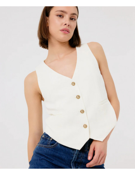 Gilet CHINE, Cream