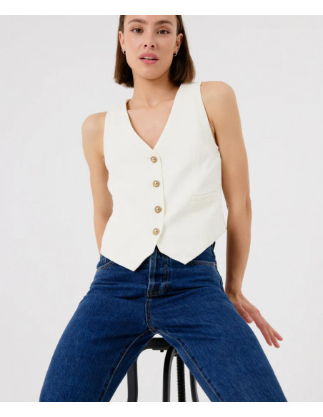 Gilet CHINE, Cream