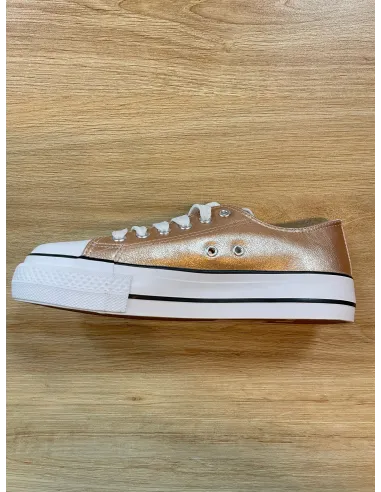 Baskets DAVIA, or rose métal