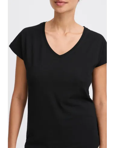 Tshirt PAMILA, V , Noir