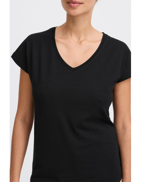 Tshirt PAMILA, V , Noir