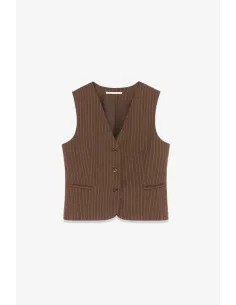 Gilet JESSIA Choco Rayures