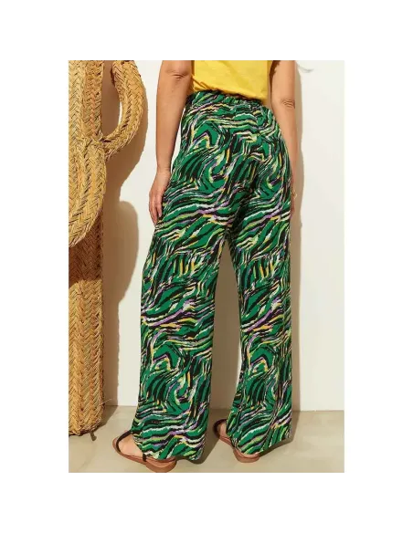 Pantalon DALIDA, Print Vert