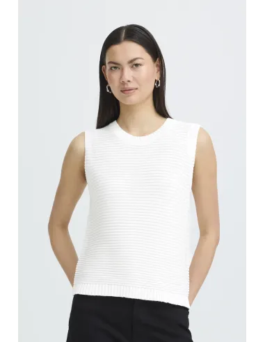 Pull sans manches Dotties, blanc