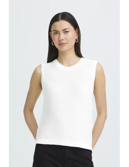 Pull sans manches Dotties, blanc