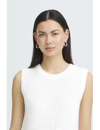 Pull sans manches Dotties, blanc