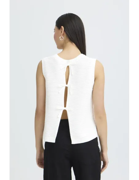 Pull sans manches Dotties, blanc