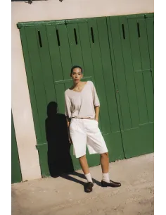 Pull sans manches Mobbe, beige, pailleté