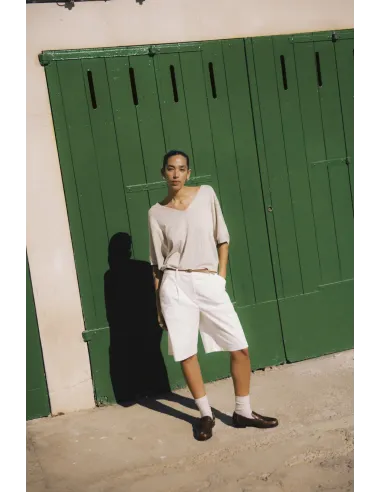 Pull sans manches Mobbe, beige, pailleté