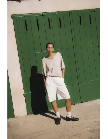 Pull sans manches Mobbe, beige, pailleté