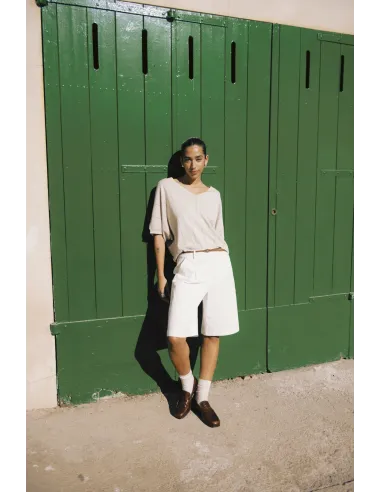 Pull sans manches Mobbe, beige, pailleté