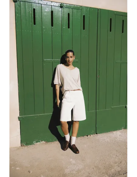 Pull sans manches Mobbe, beige, pailleté