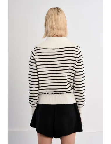 Gilet double-zippé rayé