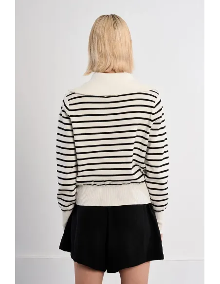 Gilet double-zippé rayé