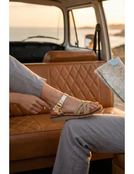 Sandales NELLI, doré/beige